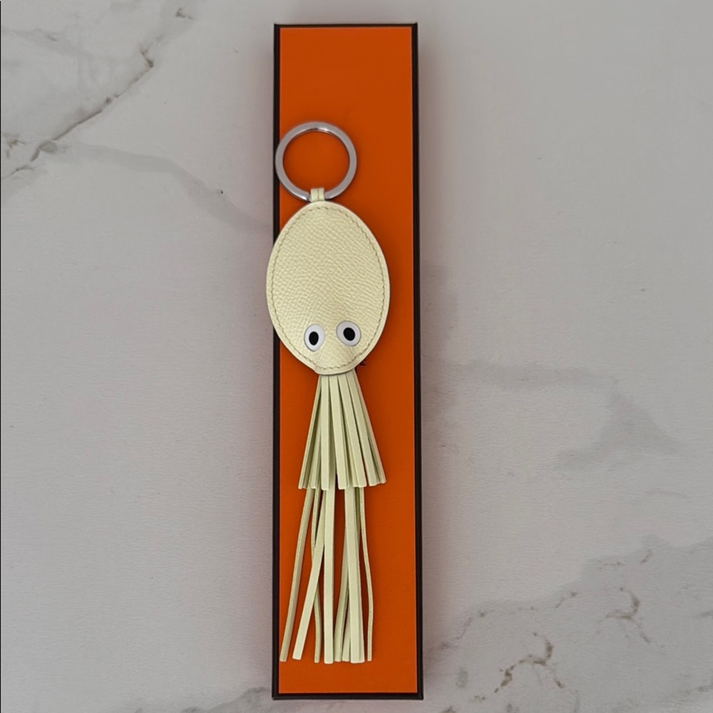 Hermès Poulpe Leather Charm Key Ring